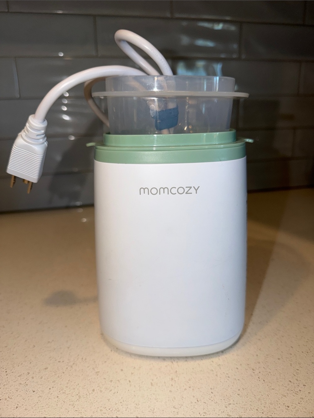 Momcozy White & Mint Electric Bottle Warmer -